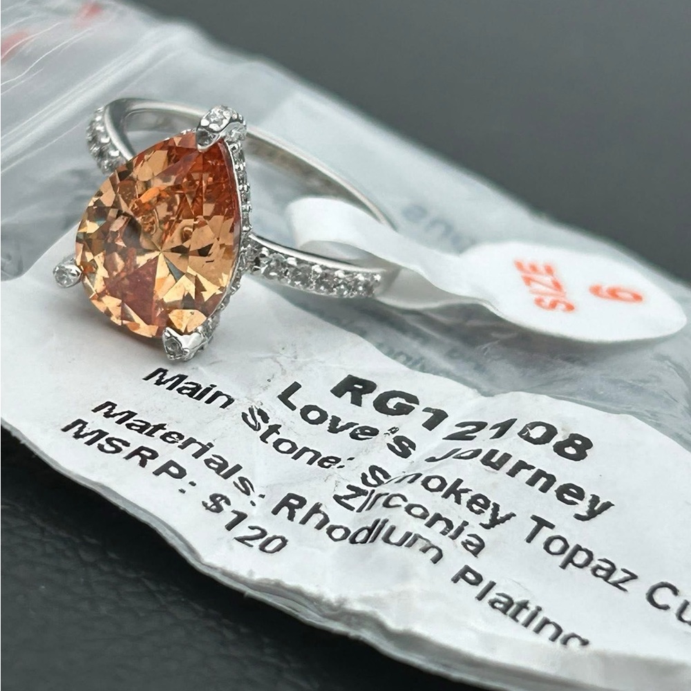 Love's Journey Smokey Topaz Ring in Silver